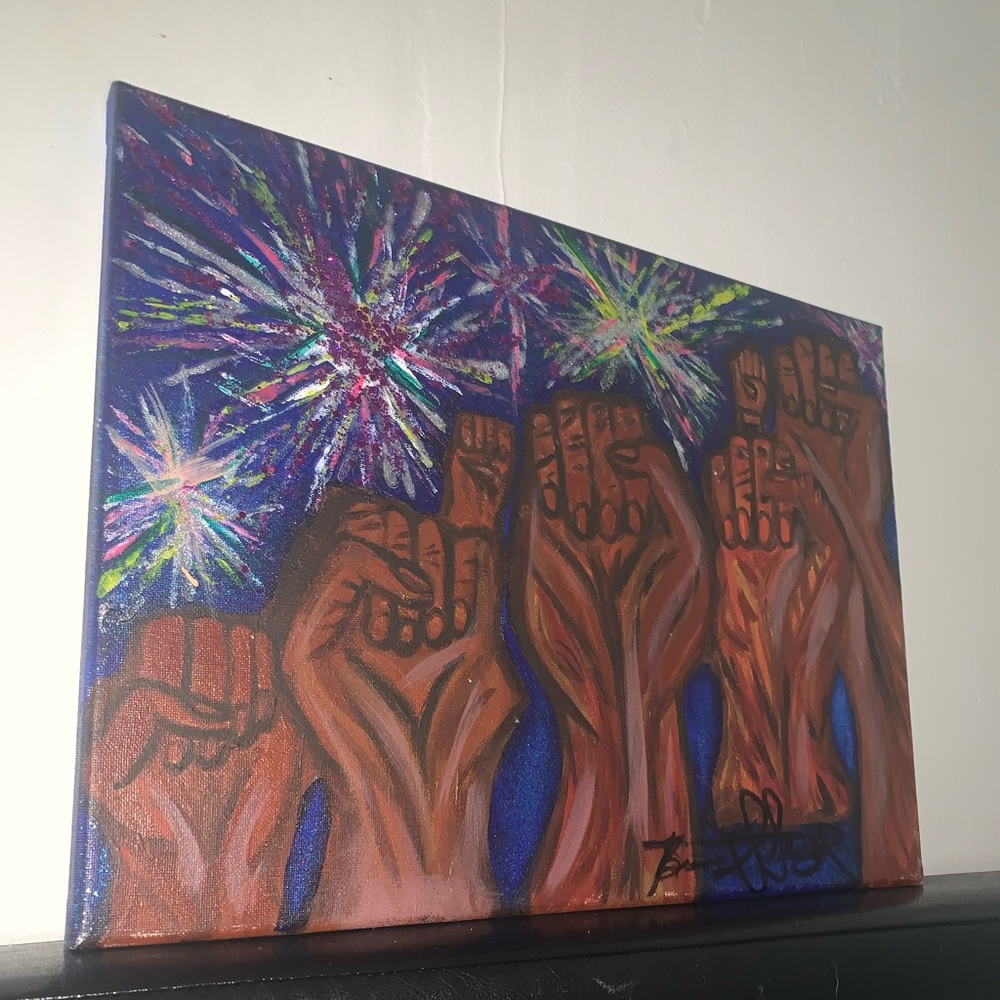 Local art hand painted with acrylics